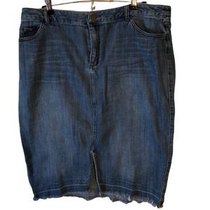 Who What Wear Frayed Denim Skirt